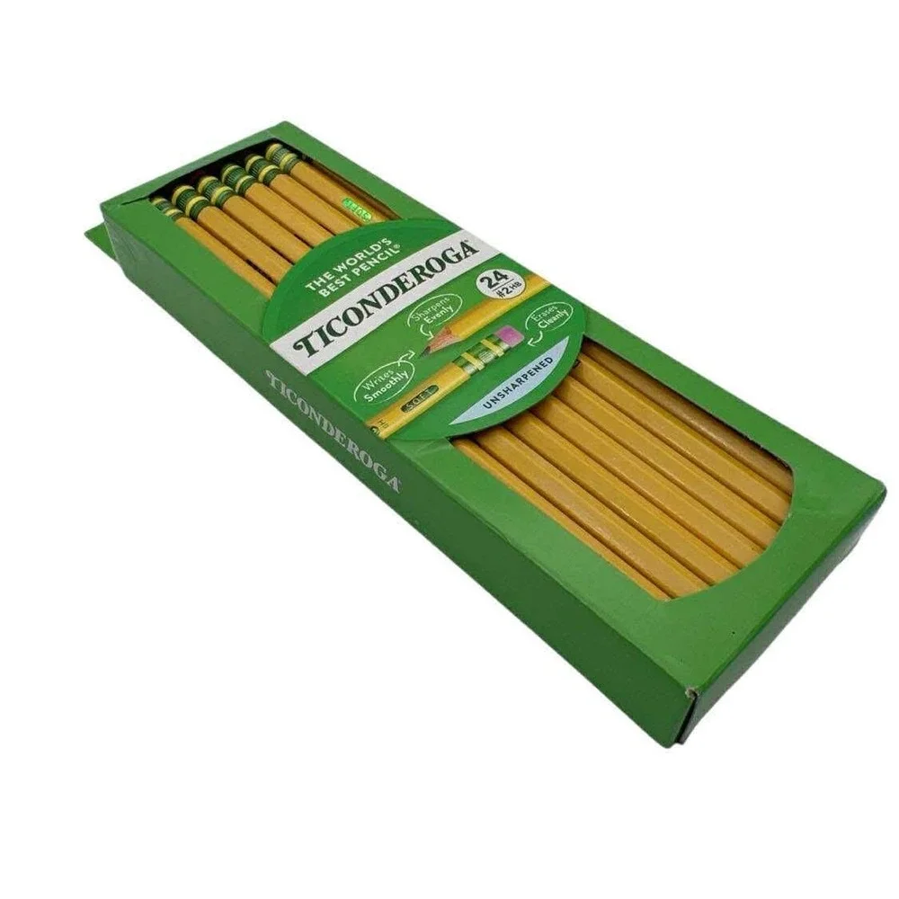 Ticonderoga 24 Count‎ Pencils #2 HB Unsharpened The World's Best Pencil